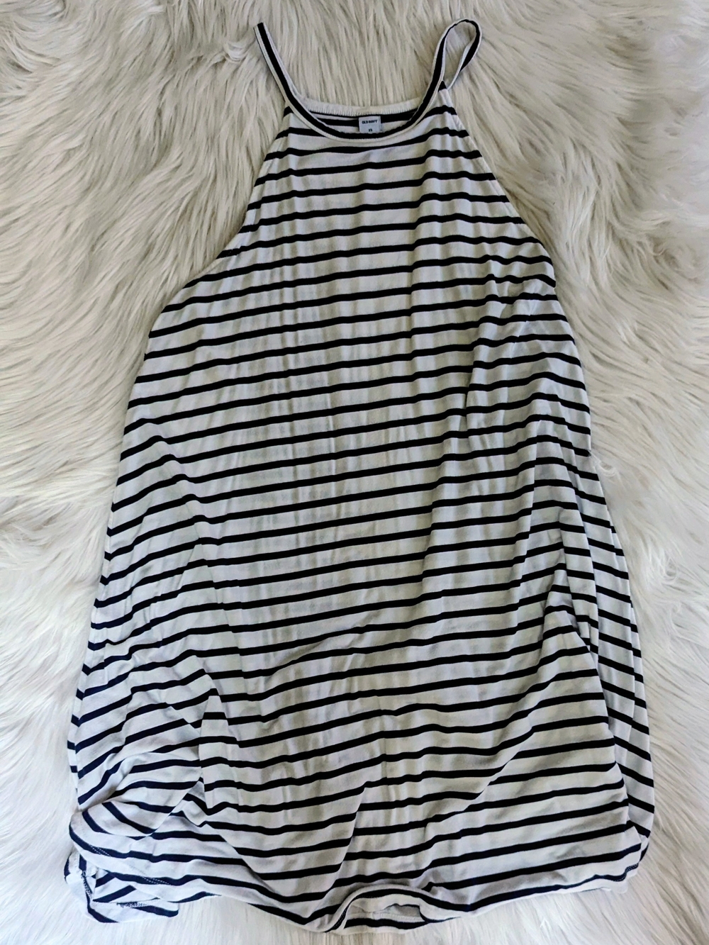 Striped Old Navy Blue and White Halter Neck Casual Dress